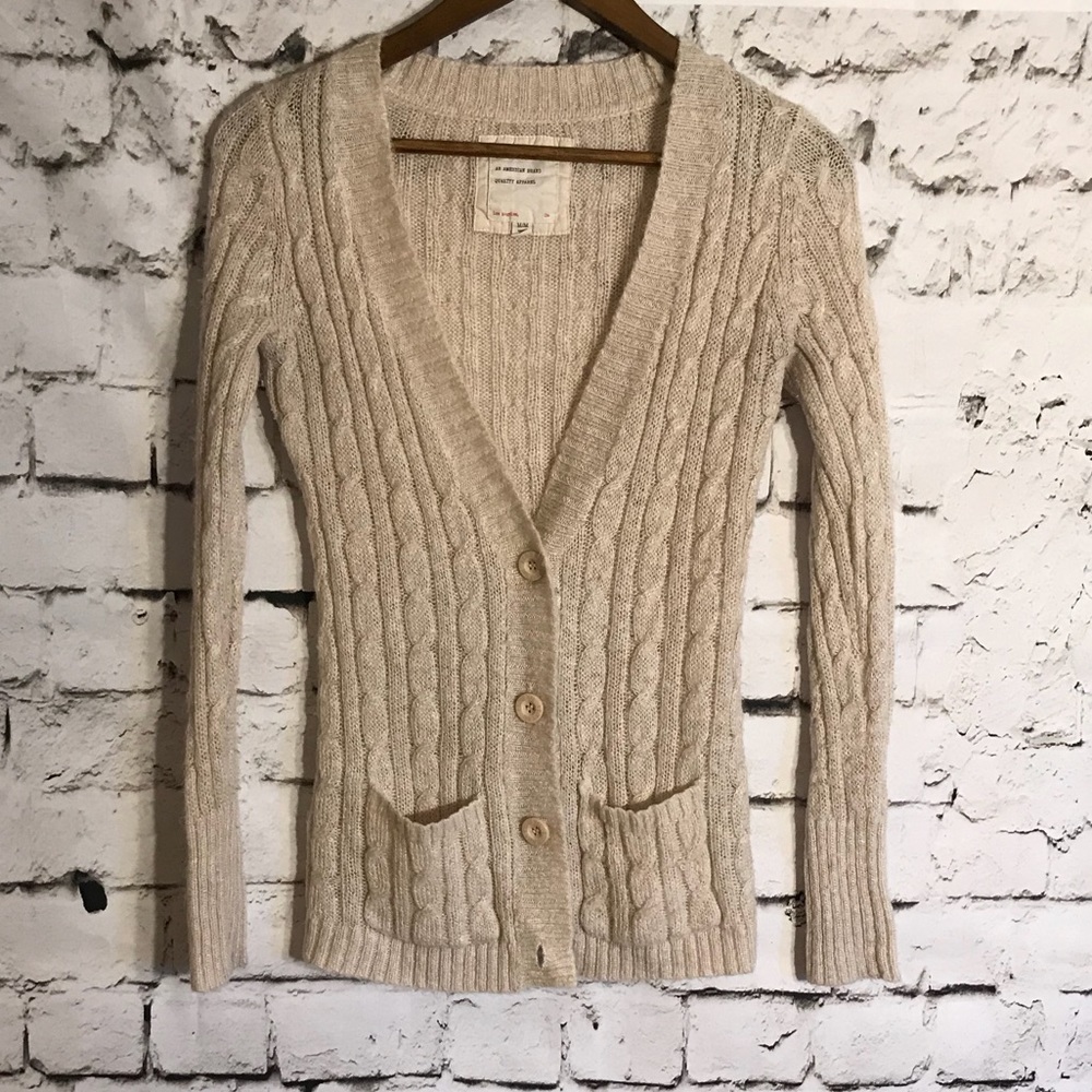 American Apparel Oatmeal Cardigan